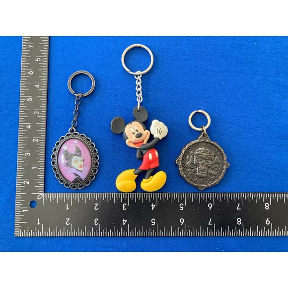 Disney World Keychains (3) Mickey Mouse - Pirates Caribbean - Maleficent - Picture 6 of 9